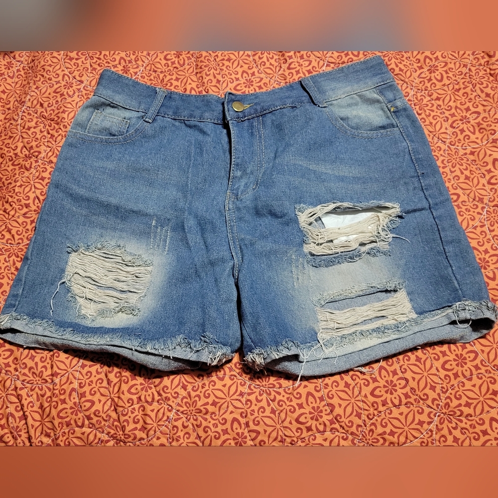 Distressed denim Jean shorts